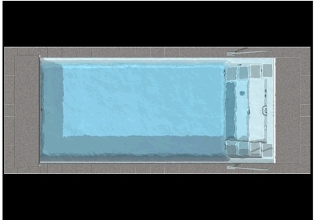 Polyester zwembad Twin 'S' lengte 700/800/745/845/945, breedte 320/370, diepte 1,50m. Compleet Reku Pool pakket, wit / zeeblauw / zandkleur / papyrus