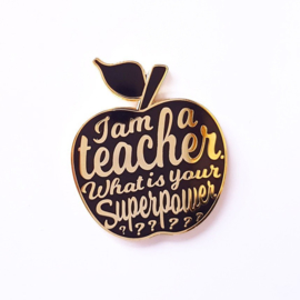 Broche - I Am A Teacher - Zwart