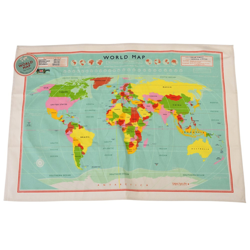 Theedoek - World Map - Rex London