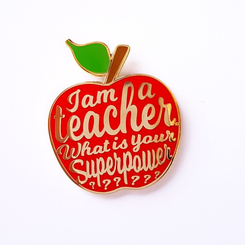 Broche - I Am A Teacher - Rood
