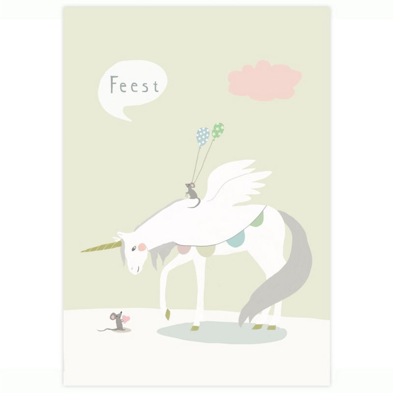 Postkaart - Eenhoorn en Muis