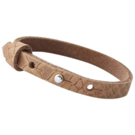 Cuoio armband leer Reptile 8 mm Light cognac brown