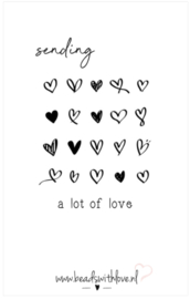 Sieradenkaart " Sending a lot of love"