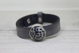 Cuoio armband Donker grijs