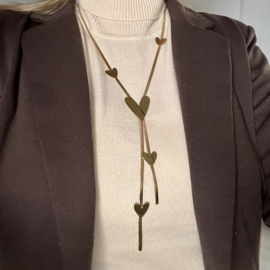 LANGE KETTING FLAT HEARTS