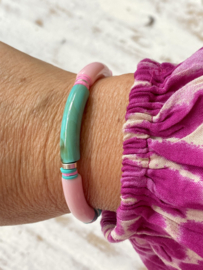 TUBE GROEN/ROZE ARMBAND