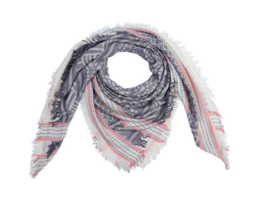 Vierkante sjaal lovely pastels grijs