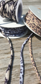 Elastisch lint in dierenprintjes met hart of ster