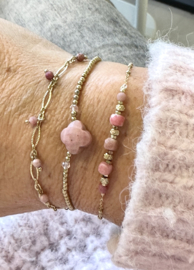 SCHAKELARMBAND MET NATUURSTEENTJES