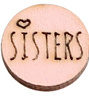 Houten cabochon 12mm sisters Pink