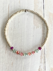 Armband met color natuursteentjes