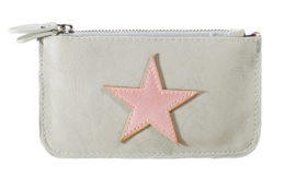Grijs mini portemonnee  met roze ster