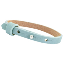 Cuoio armband leer 8mm Powder blue