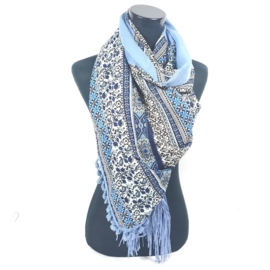 Blauwe vierkante sjaal