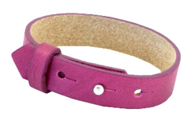 Cuoio armband leer 15 mm Fuchsia orchid rose