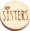 Houten cabochon 12mm sisters wood