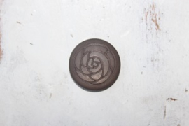Polaris cabochon 12mm flower matt Silver Night