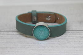 Cuoio armband Dark sea mist green