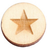 Houten cabochon 12mm star large wood