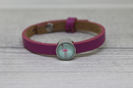 Cuoio armband Fuchsia