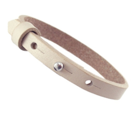 Cuoio armband leer 8 mm leer beige