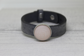 Cuoio armband donker grijs