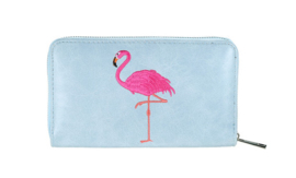 Blauwe portemonnee Summer Flamingo
