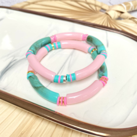 TUBE GROEN/ROZE ARMBAND