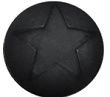 Polaris cabochon ster matt 12 mm Nero zwart