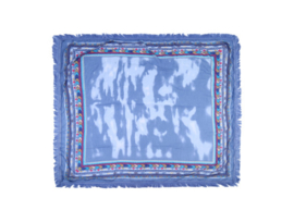 Trendy blauwe sjaal met Aztec print