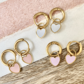 Pastel hearts oorbellen