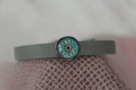 Cuoio armband Grayed sea green