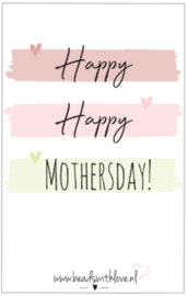 Sieradenwenskaart "Happy Happy Mothersday"
