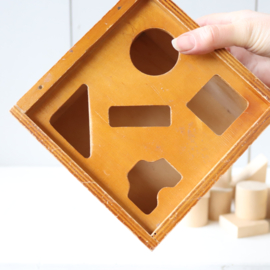 Vintage houten blokkendoos