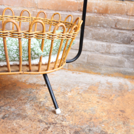 vintage  poppenwieg rotan jaren 70