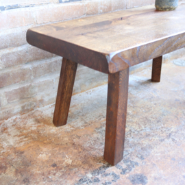 Vintage brutalist bijzettafel  salontafel eiken hout