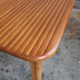 Vintage eettafel rotan 70s ribbel