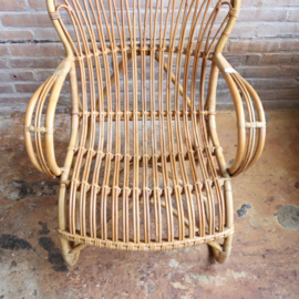 Vintage rotan fauteuil Rohe