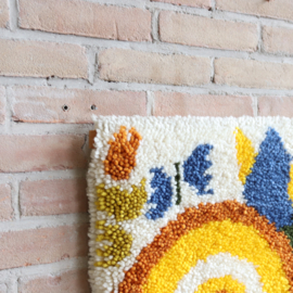 Vintage 70s wandkleed getuft kleur
