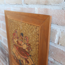 Vintage folklore wanddeco kunst  hout