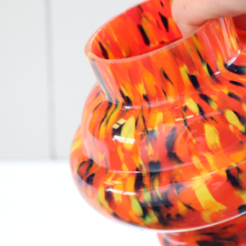 Vintage vaas spetter glas oranje