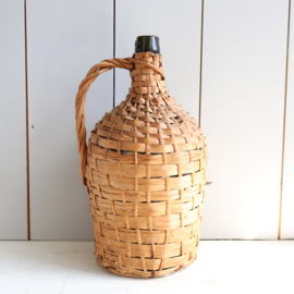 Vintage rotan vaas karaf fles