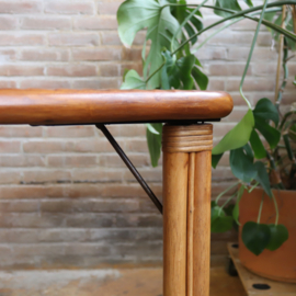 Vintage eettafel rotan 70s ribbel