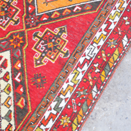 Vintage Perzische tapijt loper rood groot 310cm