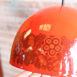 Scandinavische emaille lamp rood bloemen Fog & Morup