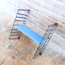 Vintage wandrekje Tomado boekenkast smal blauw