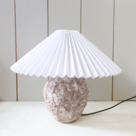 Vintage lamp plooikap wit