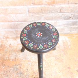 Vintage plantentafeltje zwart stippen patroon