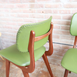 set. vintage stoelen groen skai
