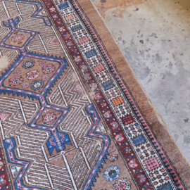 Vintage Perzische tapijt loper rood groot 440cm